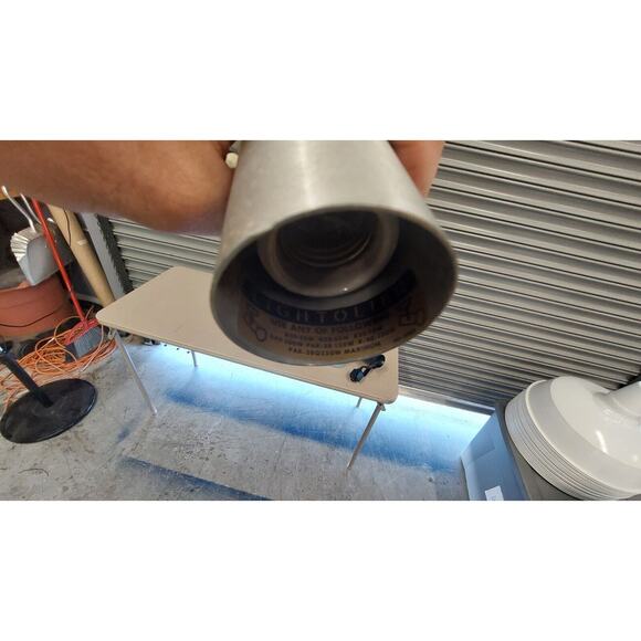 1970s Lightolier Track Light Heads Brushed Aluminum Cylinder White Trim - Picture 10 of 13